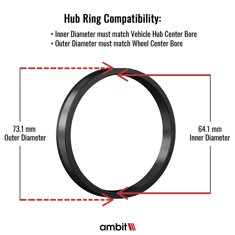 Hub-Centric Rings - Polycarbonate | Tesla Model 3 (73.1-64.1mm)